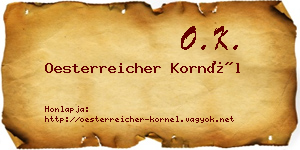 Oesterreicher Kornél névjegykártya